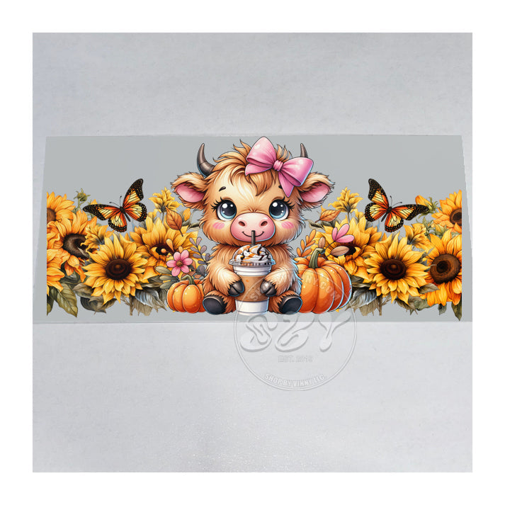 473 HIGHLAND COW SUNFLOWERS  - UVDTF16OZ