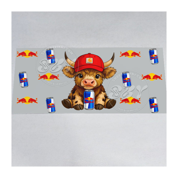 1174 HIGHLAND COW DUNKIN RED BULL - UVDTF16OZ
