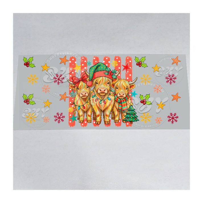 1663 FESTIVE HIGHLAND COWS - UVDTF16OZ