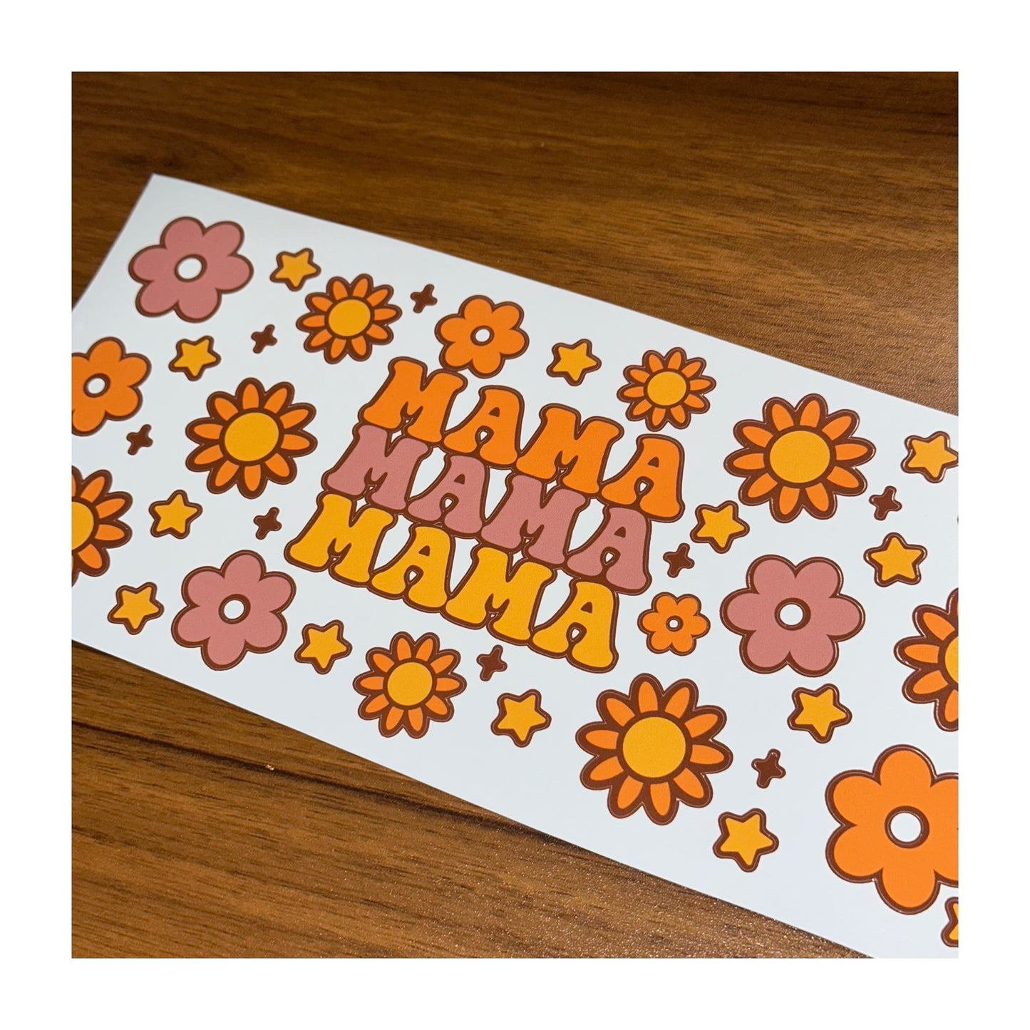 Mama Flowers - 16oz Glass Beer Can Wrap - Printable Vinyl