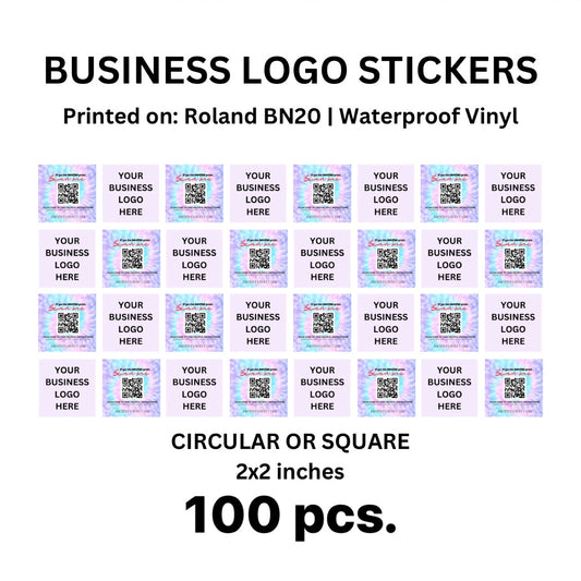 100 Business Logo Stickers (2x2 inches)