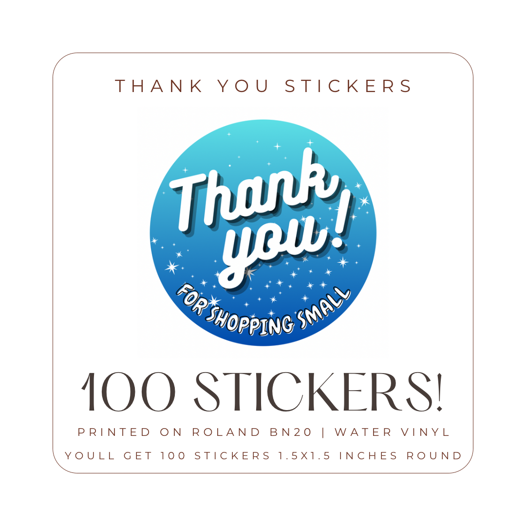 100 Thank You for shopping Small - Stickers (1.5x1.5 inches)