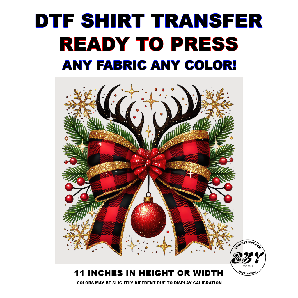 336 REINDEER RIBBON COQUETTE  - DTF