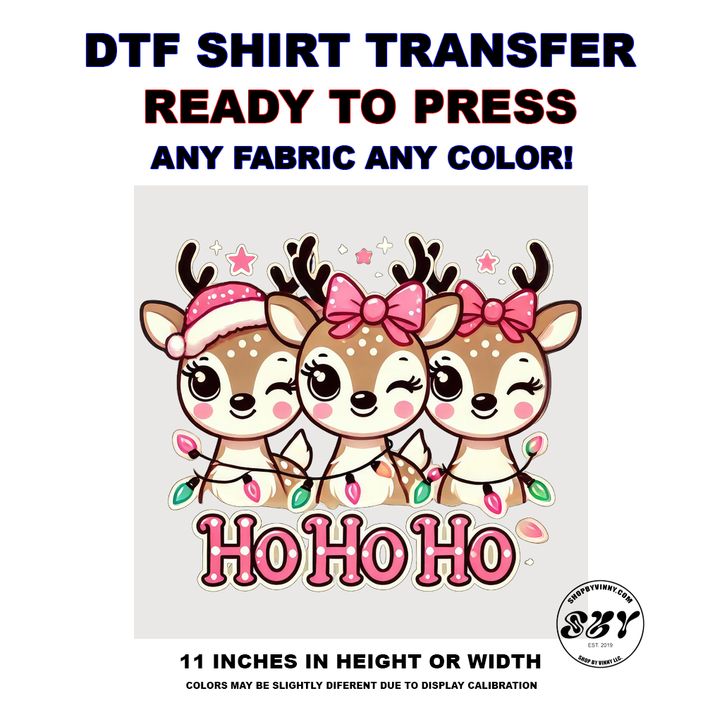 335 REINDEER WITH PINK RIBBON COQUETTE - DTF