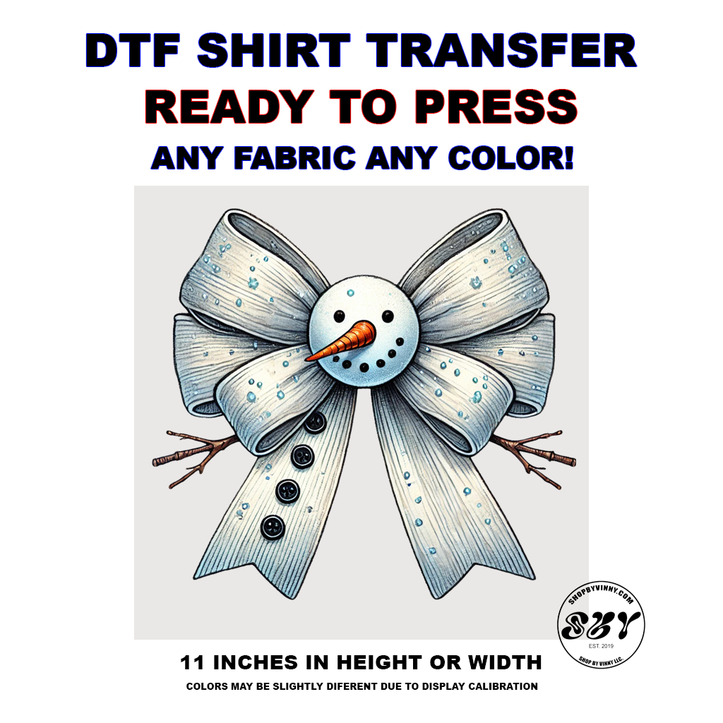 333 FROSTY SNOWMAN CHRISTMAS RIBBON COQUETTE - DTF