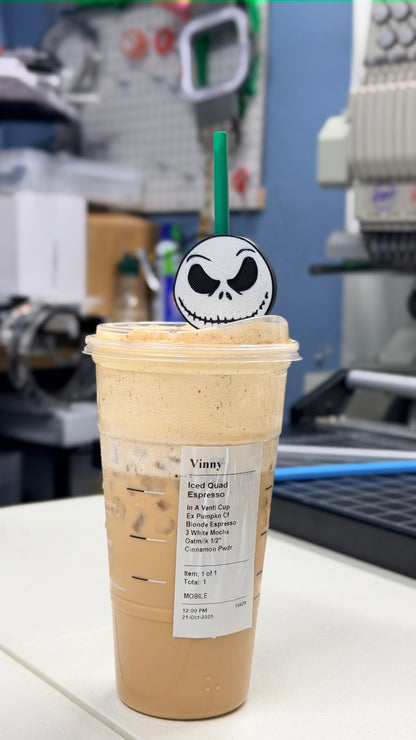 12 PCS JACK THE SKELETON STRAW TOPPER- HALLOWEEN