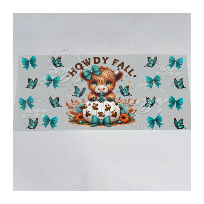 1408 HOWDY FALL HIGHLAND COW - UVDTF16OZ