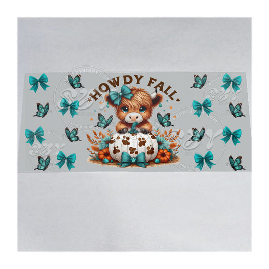 1408 HOWDY FALL HIGHLAND COW - UVDTF16OZ