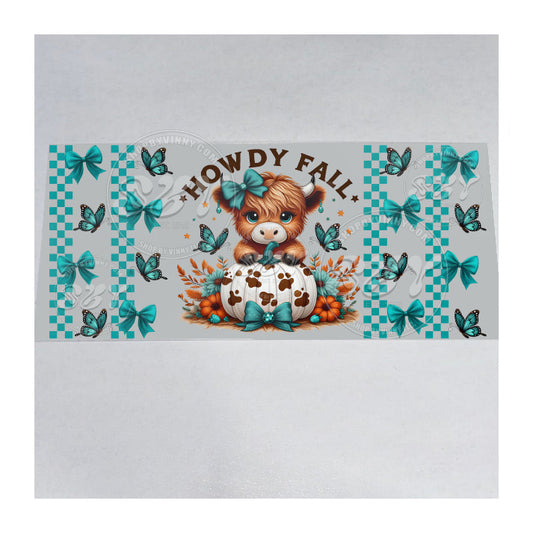 1409 HOWDY FALL HIGHLAND COW - UVDTF16OZ