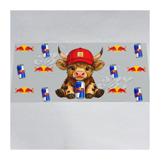 1174 HIGHLAND COW DUNKIN RED BULL - UVDTF16OZ