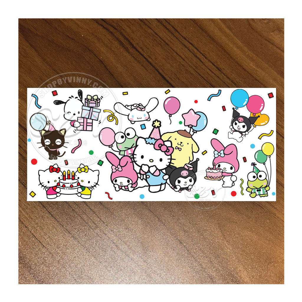 #138 HELLO KITTY AND FRIENDS BIRTHDAY  - UVDTF16OZ