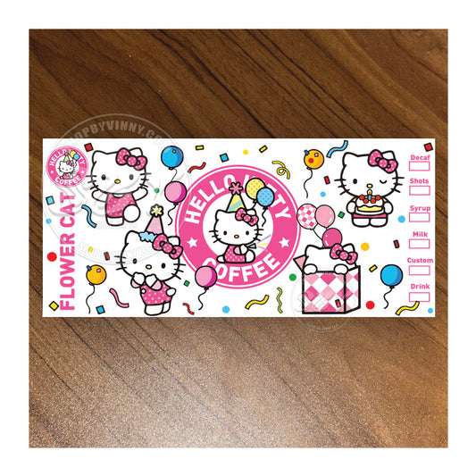 #143 HELLO KITTY BIRTHDAY COFFEE - UVDTF16OZ