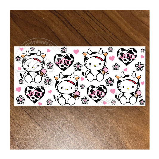 #147 HELLO KITTY COW PRINT - UVDTF16OZ