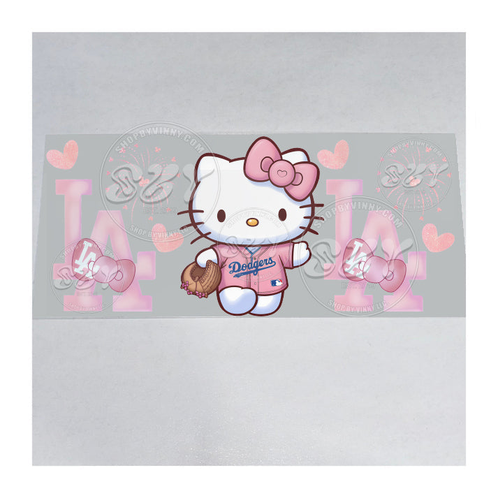 1246 PINK HELLO KITTY DODGERS - UVDTF16OZ