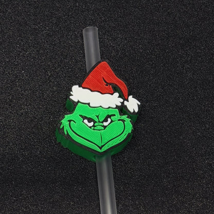 12 PCS GRINCH STRAW TOPPER- CHRISTMAS