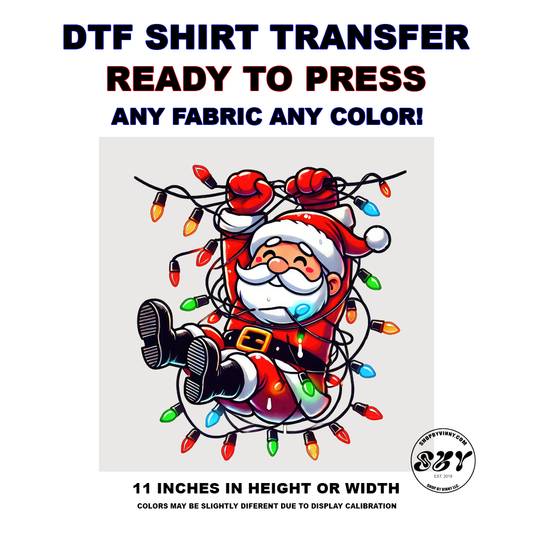 306 SANTA TANGLED LIGHTS - DTF