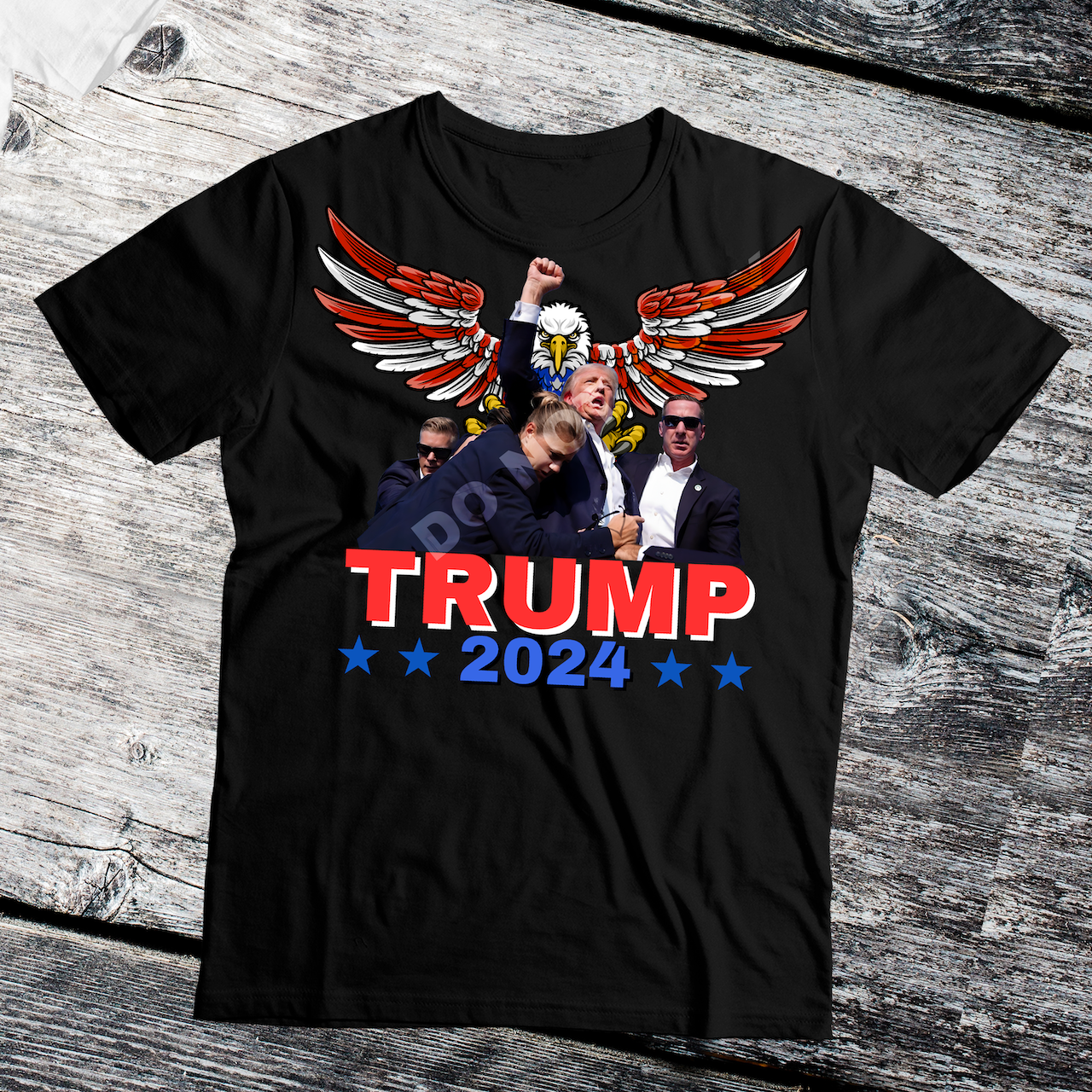 TRUMP SHOOTING RALLY SHIRT (BLACK OR WHITE SHIRT)