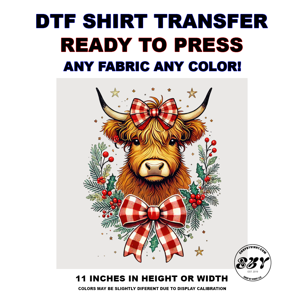 298 HIGHLAND COW CHRISTMAS - DTF