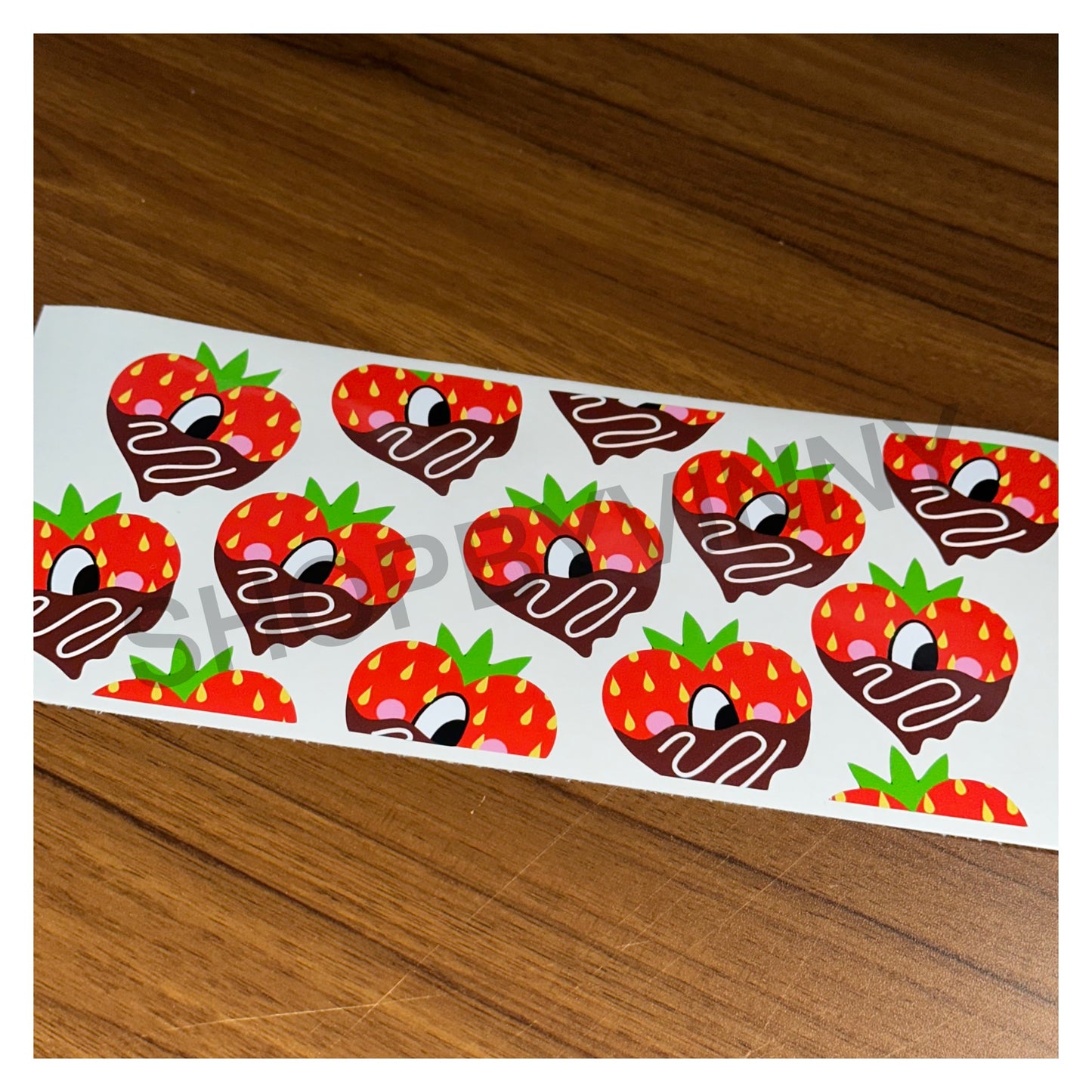 UVST Chocolate Strawberry - 16oz Glass Beer Can Wrap - Printable Vinyl