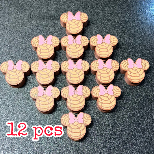 12 PCS - MINNIE CONCHA - STRAW TOPPERS