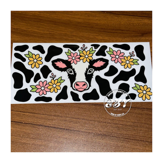 #058 COW AND FLOWERS - UVDTF16OZ