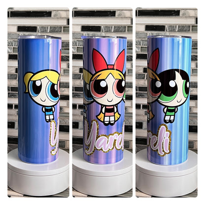 Power Puff Vibes - With your Name - 20oz Tumbler