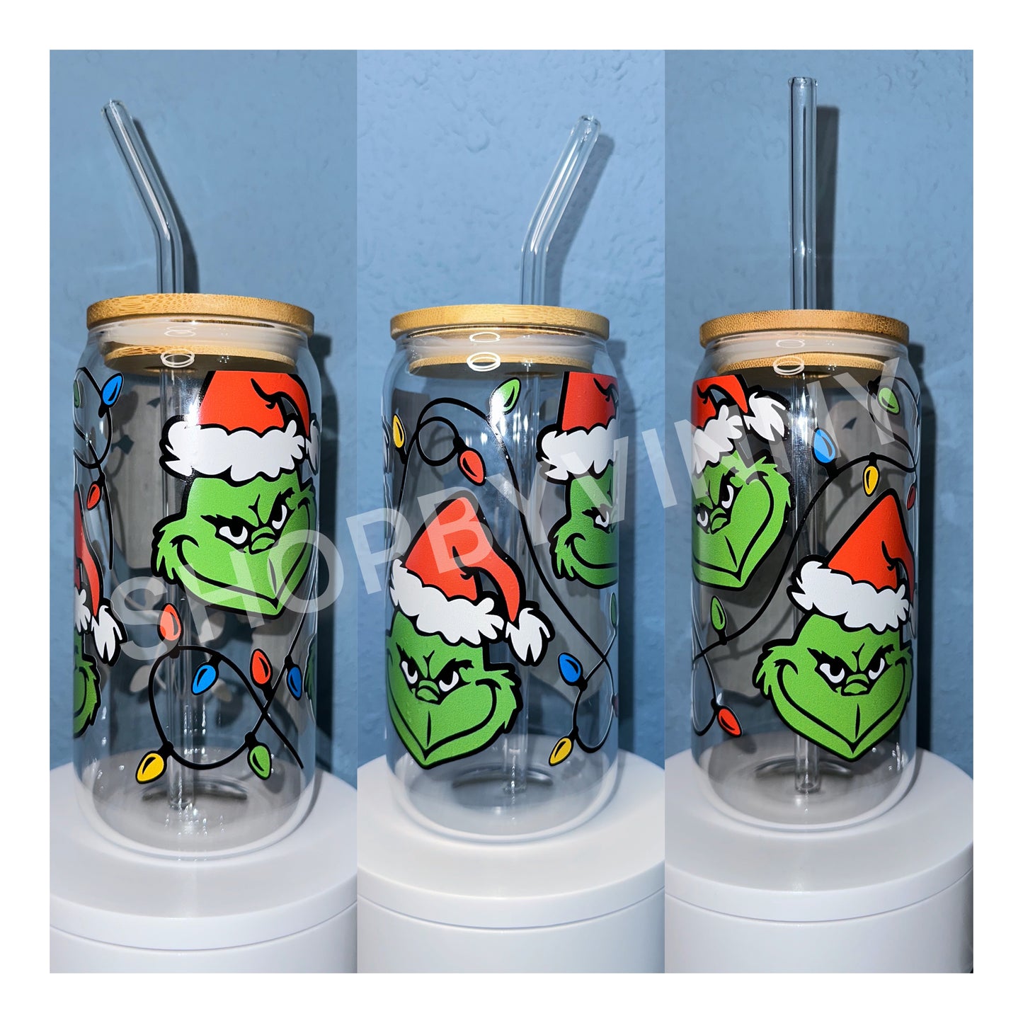 16oz Glass Beer Can Wrap. - GREEN GUY XMAS - Printable Vinyl